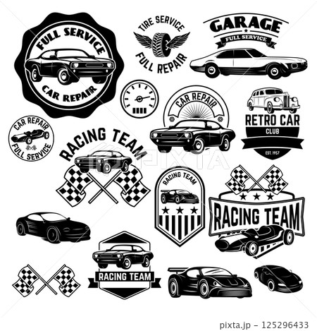 Set of the Car Racing Labels,Icons and Design...のイラスト素材 [125296433] - PIXTA