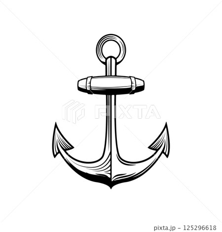 anchor isolated on white background. Design element for emblem, label, sing, brand mark, poster, t-shirt 125296618
