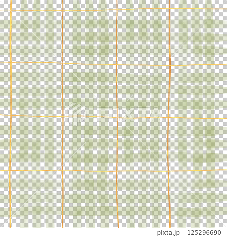 Gold Sage Green Plaid Tartan Gingham Check Hand Drawn Background Pattern Overlay 125296690