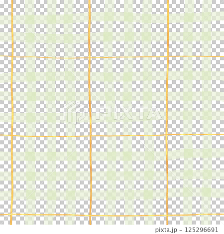 Gold Sage Green Plaid Tartan Gingham Check Hand Drawn Background Pattern Overlay 125296691