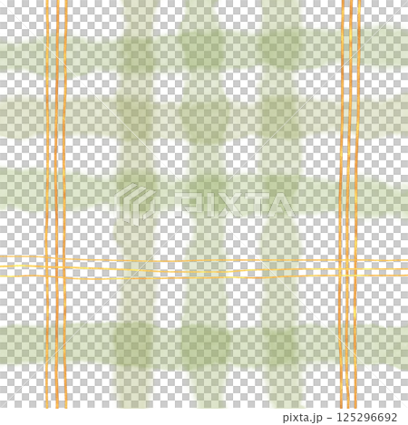 Gold Sage Green Plaid Tartan Gingham Check Hand Drawn Background Pattern Overlay 125296692