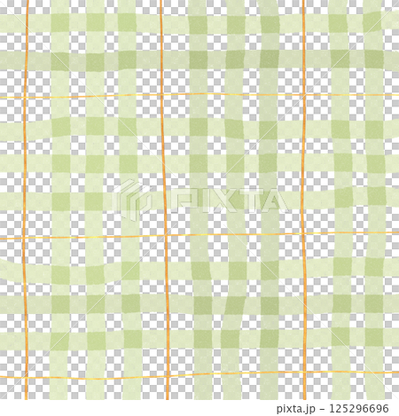 Gold Sage Green Plaid Tartan Gingham Check Hand Drawn Background Pattern Overlay 125296696