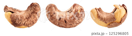 cashew nut with shell isolated on white background 125296805