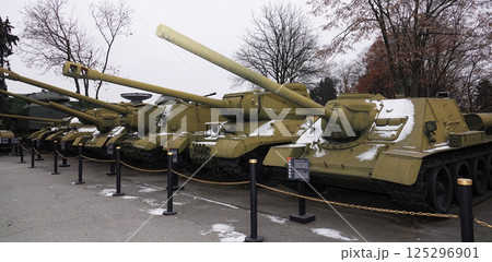 Kiev, Ukraine March 20, 2020: military equipment for public viewing at the National Museum of the History of Ukraine in World War II 125296901