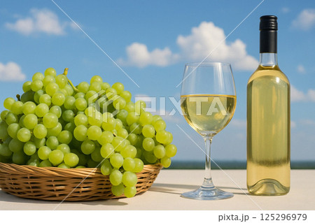 ブドウと白ワイン ブドウと白ワイン 125296979
