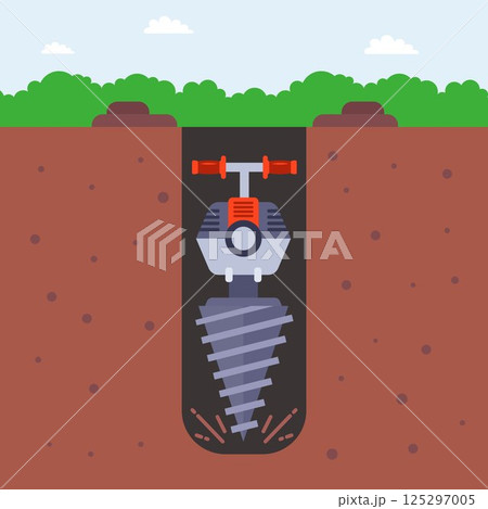 to drill the ground with a drill. to drill the ground with a drill. 125297005