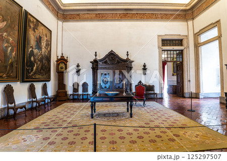Mafra, Portugal - Apr 11, 2025: Interior of the Mafra National Palace at Mafra, Portugal. 125297507