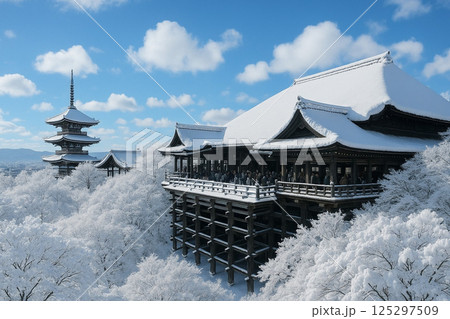 清水寺の雪景色 125297509