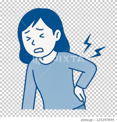 一位女性忍受腰痛的插圖(人物/醫療) 一位女性忍受腰痛的插圖(人物/醫療) 125297644