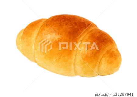 ふんわり焼きたてロールパンの水彩イラスト（食材・パン素材） 125297941