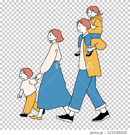 Families taking a walk 125298088