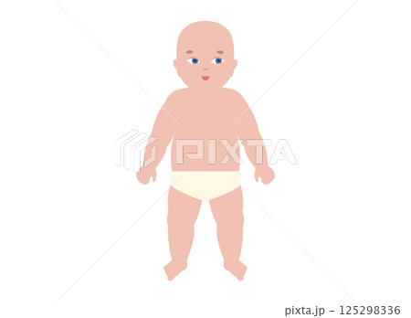 Baby in diapers smiling Baby in diapers smiling 125298336