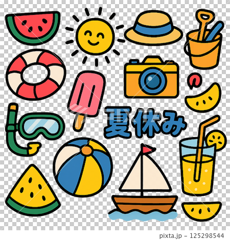 暑假可愛插畫集 125298544