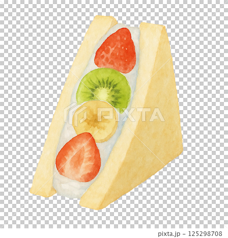 水果三明治水彩插圖 水果三明治水彩插圖 125298708
