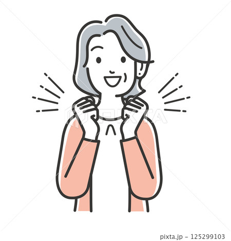 ワクワクする年配の女性 ワクワクする年配の女性 125299103