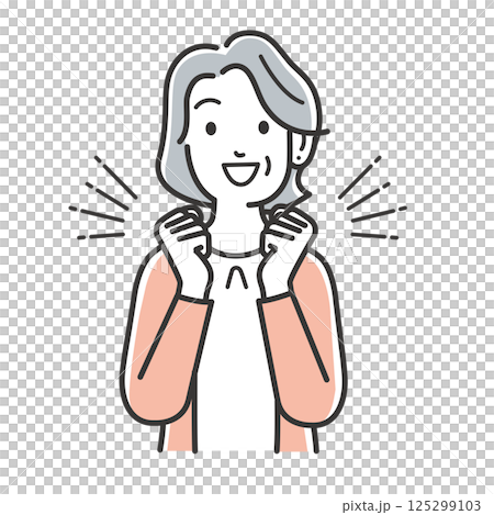 ワクワクする年配の女性 ワクワクする年配の女性 125299103