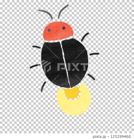 スタンプ風のホタルのイラスト 125299468