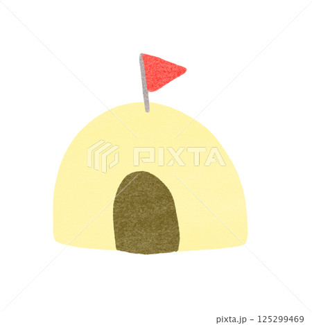 スタンプ風の砂山のイラスト 125299469