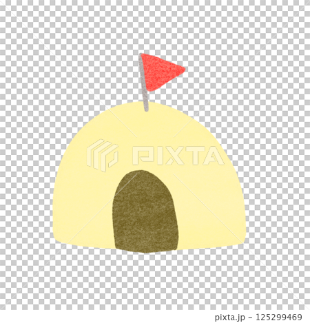 スタンプ風の砂山のイラスト 125299469