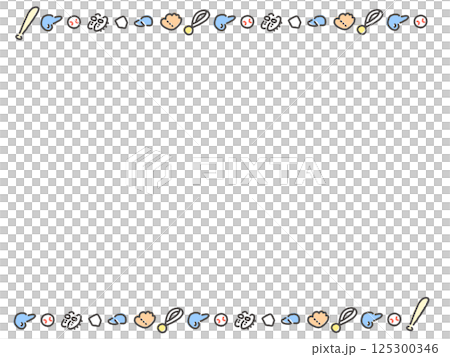 簡單可愛的手繪棒球線框 125300346