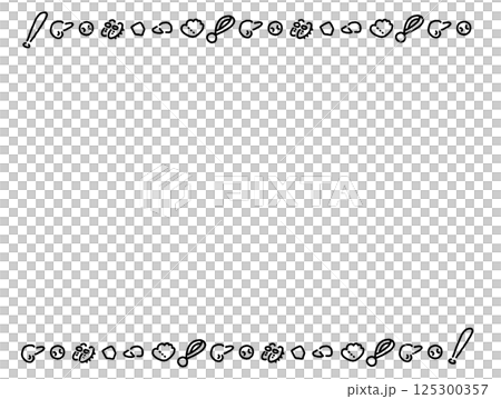 Simple and cute hand-drawn baseball line frame Simple and cute hand-drawn baseball line frame 125300357