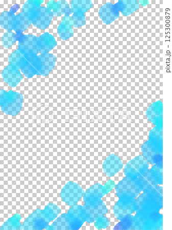 充滿活力的藍色框架插圖,帶有藍色繡球花等圓點 充滿活力的藍色框架插圖,帶有藍色繡球花等圓點 125300879