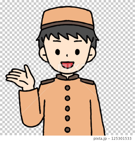 ホテルマンの男性が案内している 125301533