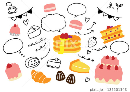 ケーキ 吹き出し 矢印 セット ケーキ 吹き出し 矢印 セット 125301548