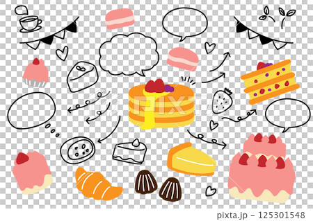 ケーキ 吹き出し 矢印 セット ケーキ 吹き出し 矢印 セット 125301548