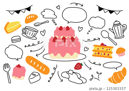 ケーキ 吹き出し 矢印 セット ケーキ 吹き出し 矢印 セット 125301557
