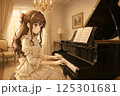 ピアノを弾く女の子 125301681