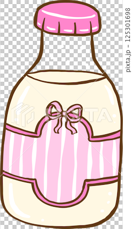 Pastel Farmer Market Pink Bottle of Milk Cartoon Hand Drawn Pastel Farmer Market Pink Bottle of Milk Cartoon Hand Drawn 125301698