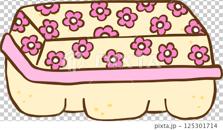 Cute groovy Carton Of Eggs Illustration Hand Drawn, Pastel Farmer Market 125301714