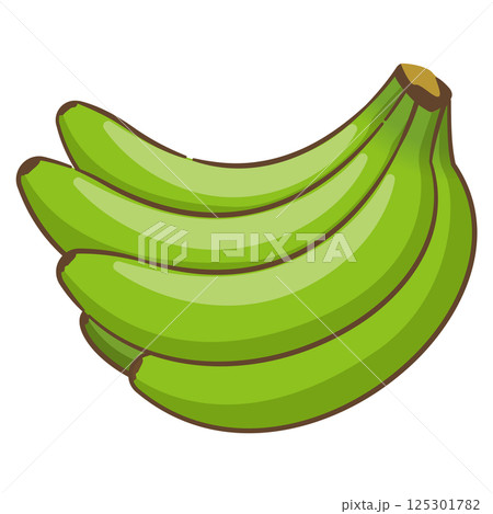 グリーンバナナのイラスト 125301782