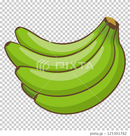 グリーンバナナのイラスト 125301782