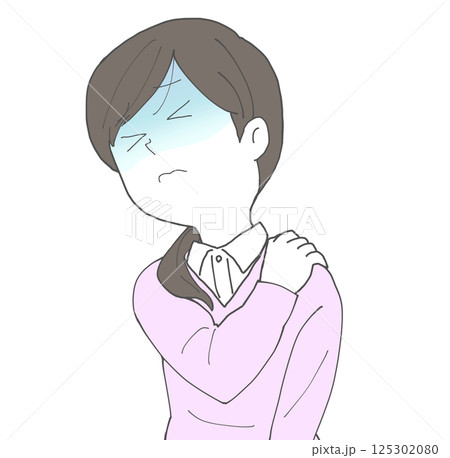 肩が痛い女性 青ざめる 125302080