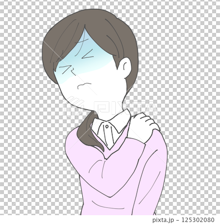 肩が痛い女性 青ざめる 125302080