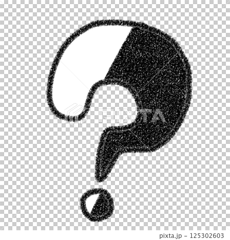 シンプルな可愛い手描きのクエスチョンマーク（白・黒） 125302603