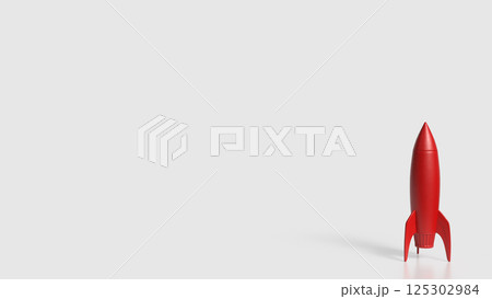 The Red rocket on white Background 3d Rendering.のイラスト素材 [125302984] - PIXTA
