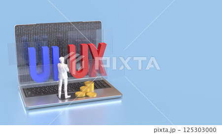 The UI and UX on notebook for website or application concept 3d rendering. The UI and UX on notebook for website or application concept 3d rendering. 125303000