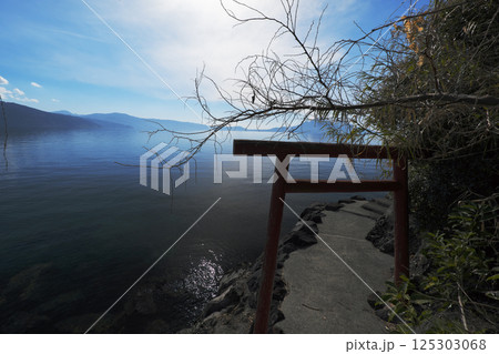 桜島の見える若尊神社の風景 125303068