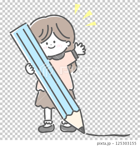 有大鉛筆的女孩 125303155