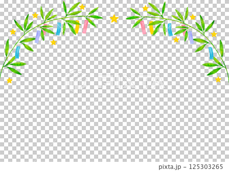 Tanabata bamboo leaf illustration frame Tanabata bamboo leaf illustration frame 125303265