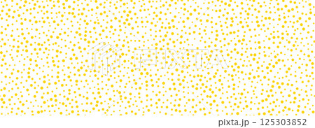 Yellow confetti seamless pattern. Golden glitter dot repeating background. Gold polka dot repeated wallpaper. Celebration Christmas, New Year or birthday party decoration. Vector backdrop 125303852