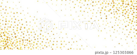 Golden star confetti background. Gold dotted sparkle glitter pattern. Yellow orange sparks wallpaper. Celebration Christmas, New Year, birthday, wedding decoration party backdrop. Vector overlay Golden star confetti background. Gold dotted sparkle glitter pattern. Yellow orange sparks wallpaper. Celebration Christmas, New Year, birthday, wedding decoration party backdrop. Vector overlay 125303866