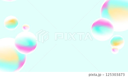 カラフルなシャボン玉の背景(水色) 125303873