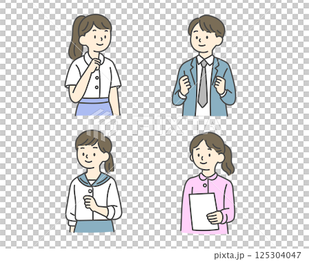 学生と教師のイラストセット 125304047