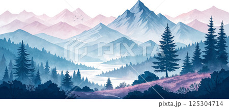 Misty Mountain Landscape Misty Mountain Landscape 125304714