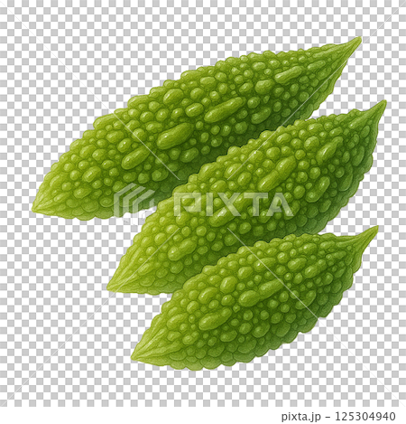 三種苦瓜（蔬菜）的水彩插圖 125304940