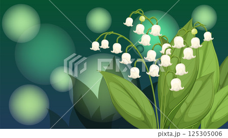 Lily of the Valley in Dreamy Green Background 125305006